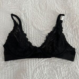 PINK Victoria's Secret Black Lace Underwire Demi Bra